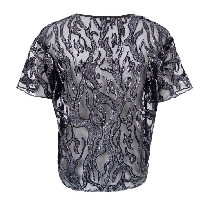 Black Colour - Maggie Blouse - Black Silver