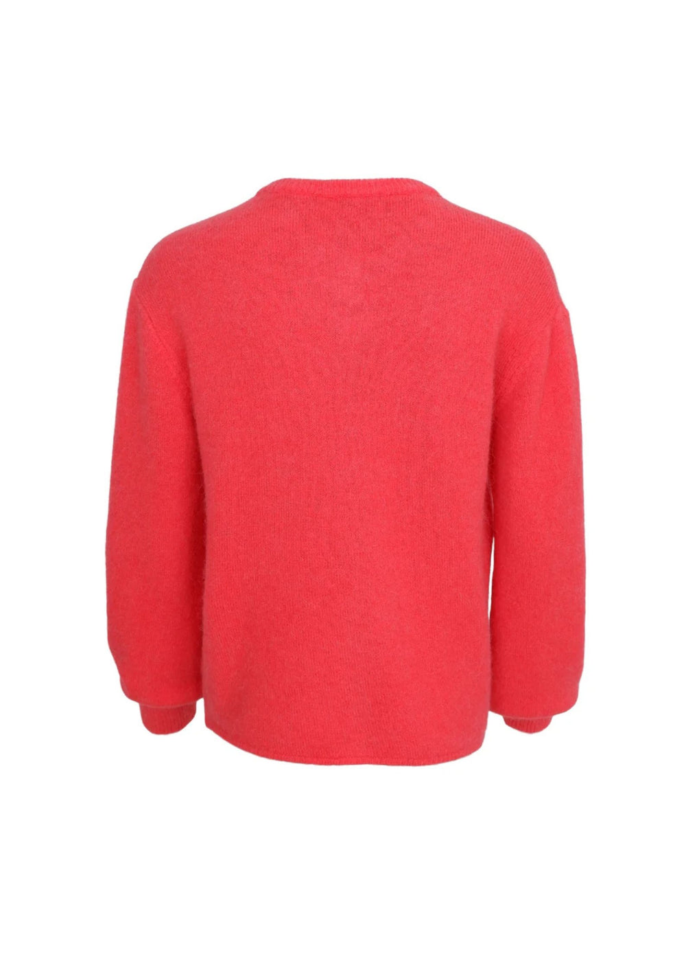 Black Color BCBella Strik Cardigan - Coral Red