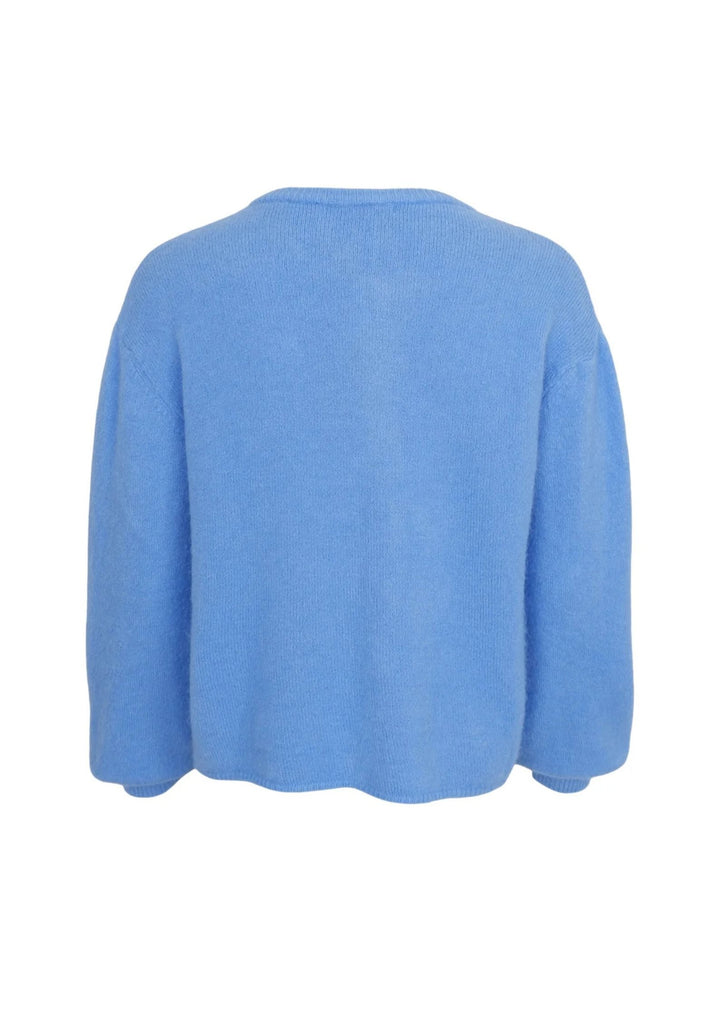 Black Color BCBella Strik Cardigan - Sky Blue
