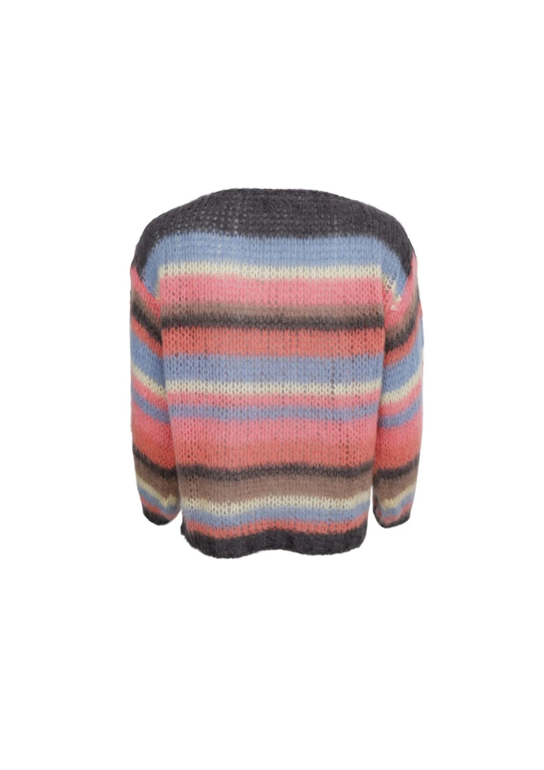 Black Colour - Adria Multi Striped Jumper - Soft Coral
