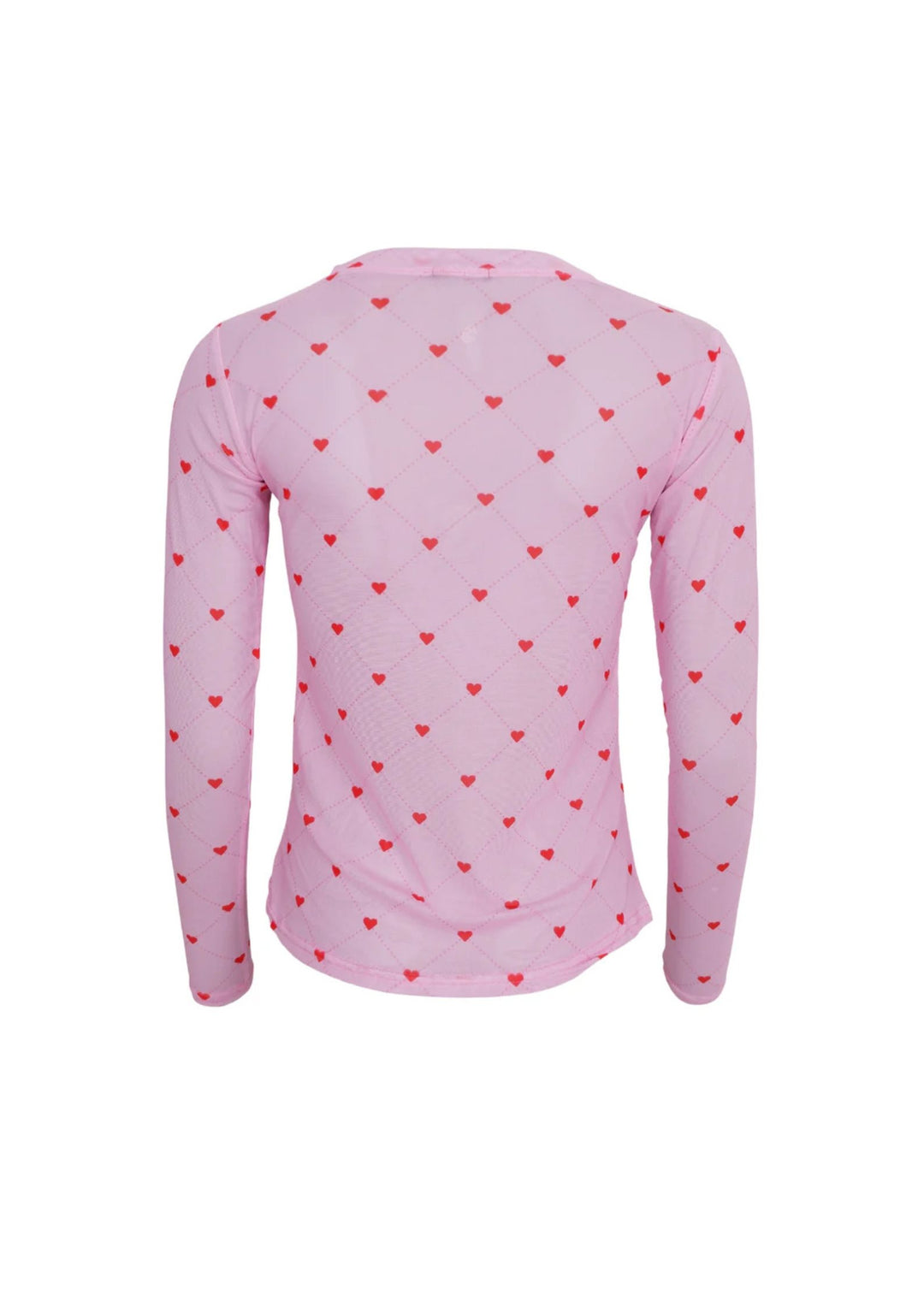 Black Colour - Annie Mesh Blouse - Pink Heart