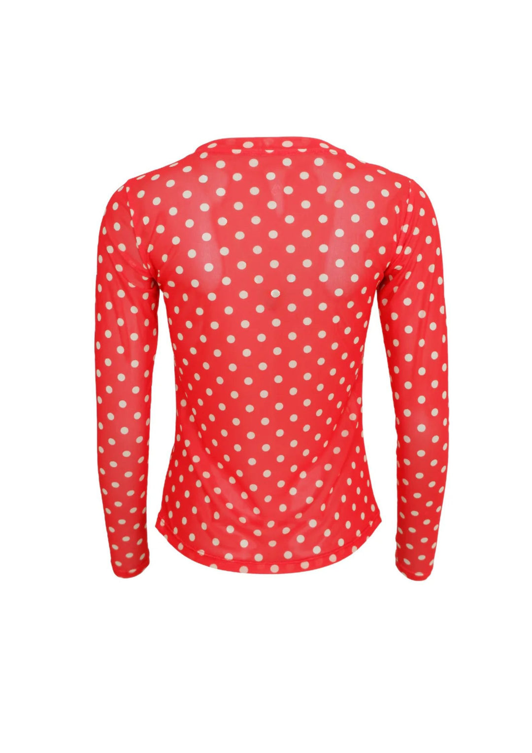 Black Colour - Annie Mesh Blouse - Red Dotted