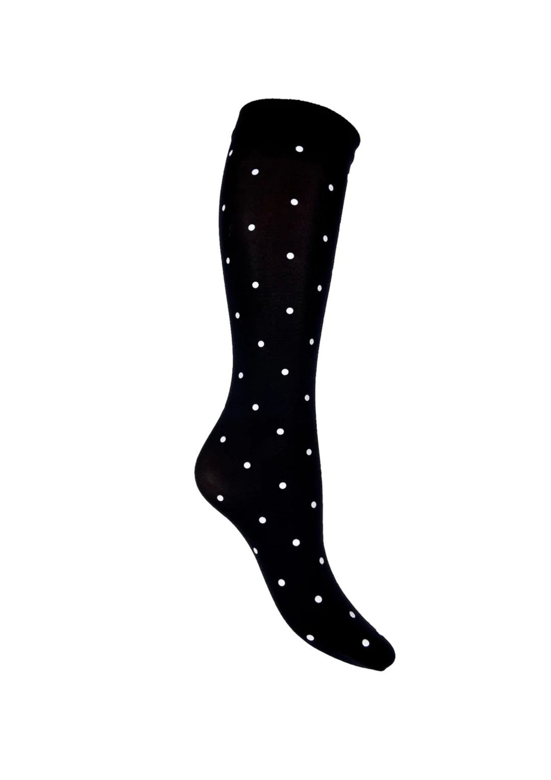 Black Colour - Aura Knee High Strømper - Dots Black - Onesize