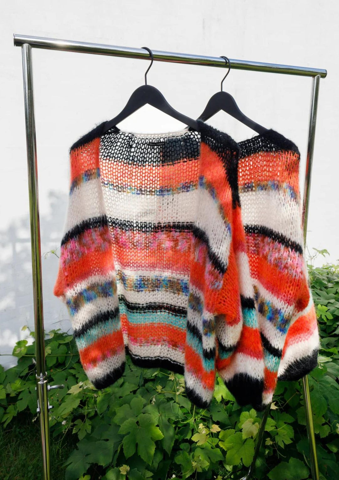 Black Colour - BCAdria Cardigan - Orange Multi Stripede - Onesize
