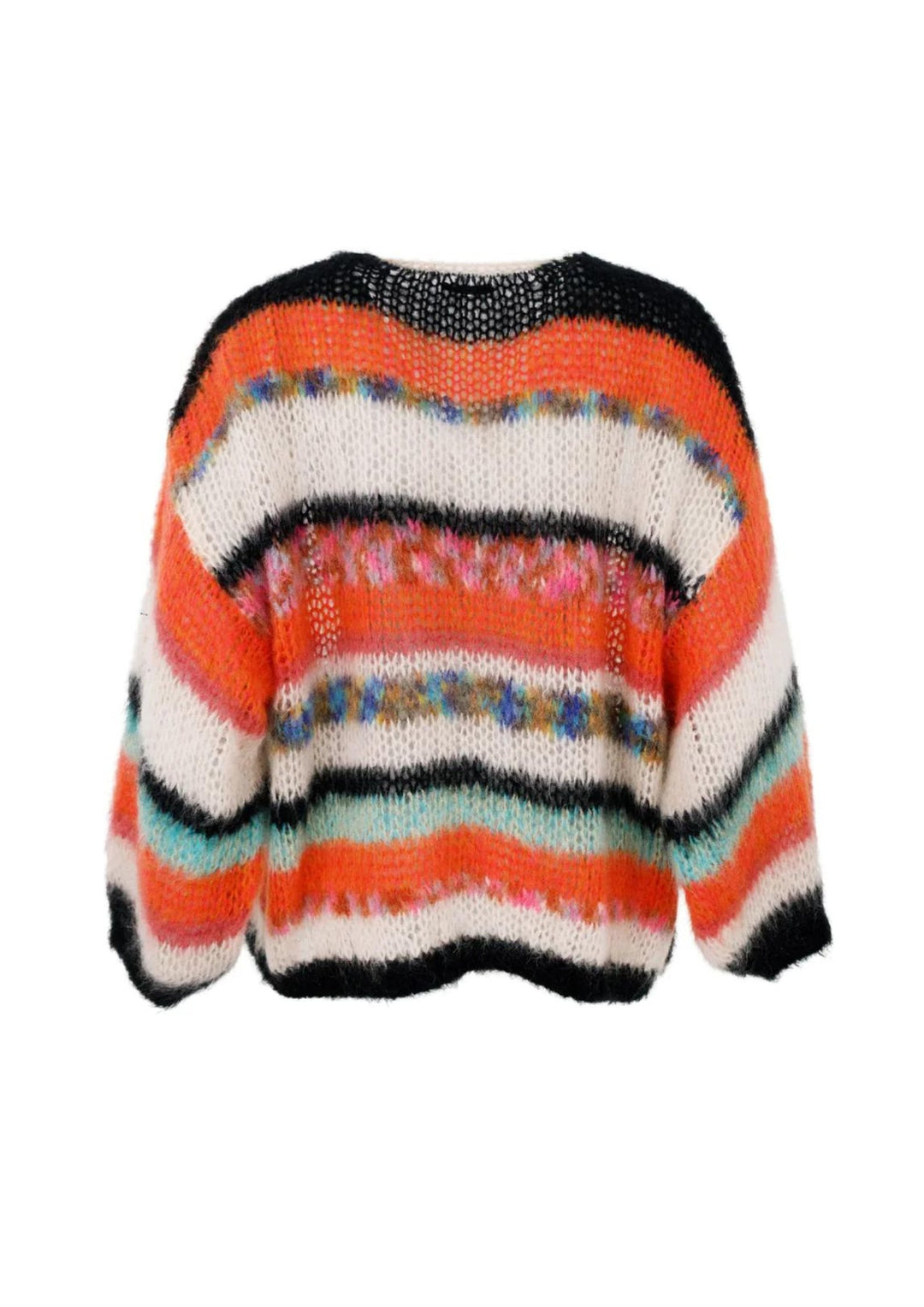 Black Colour - BCAdria Cardigan - Orange Multi Stripede - Onesize