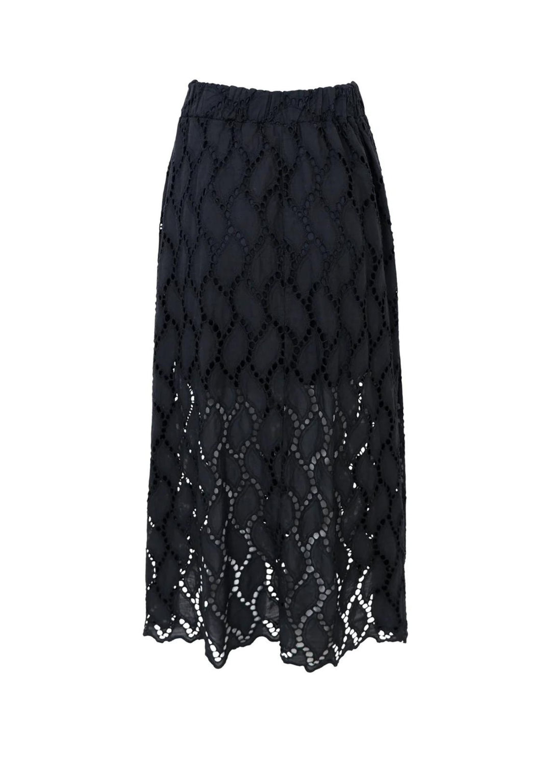 Black Colour - BCFreya Cut Lace Nederdel - Black