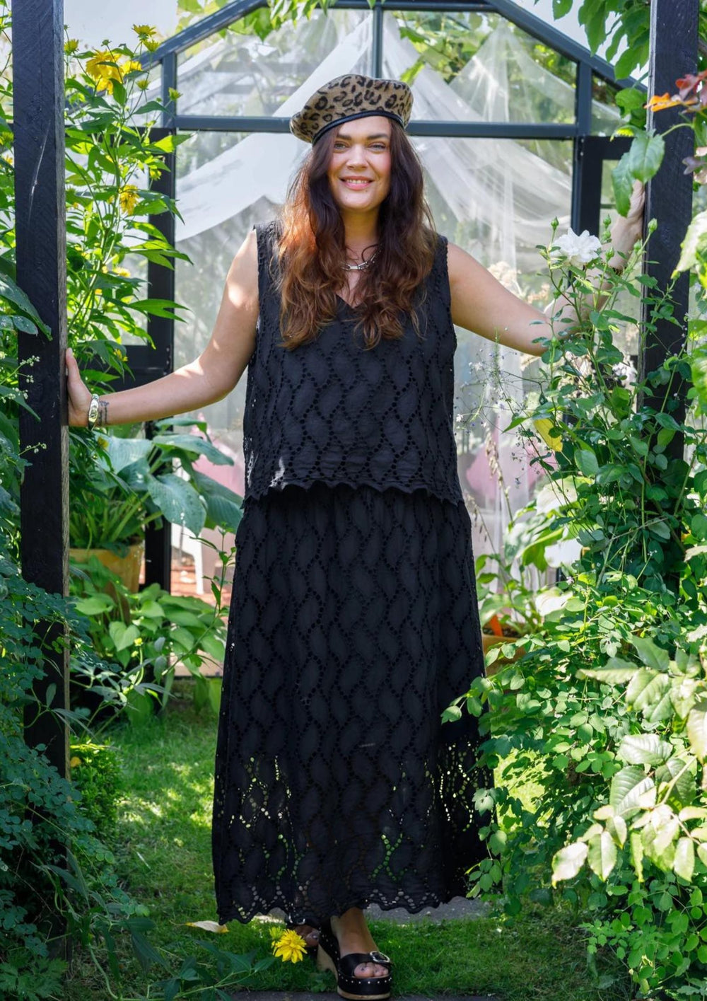 Black Colour - BCFreya Cut Lace Nederdel - Black