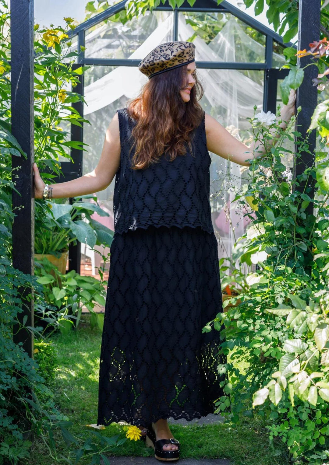 Black Colour - BCFreya Cut Lace Top - Black