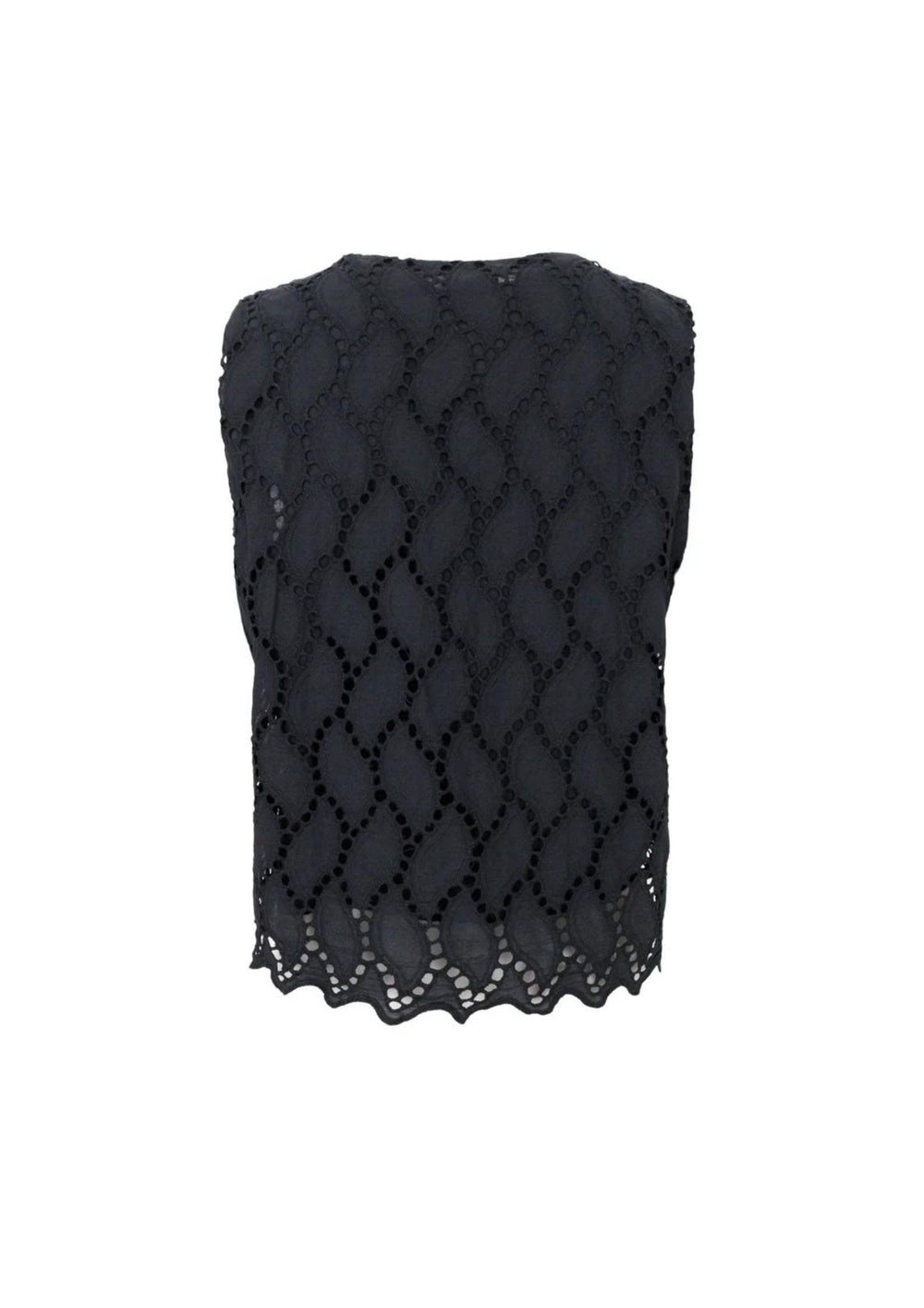 Black Colour - BCFreya Cut Lace Top - Black