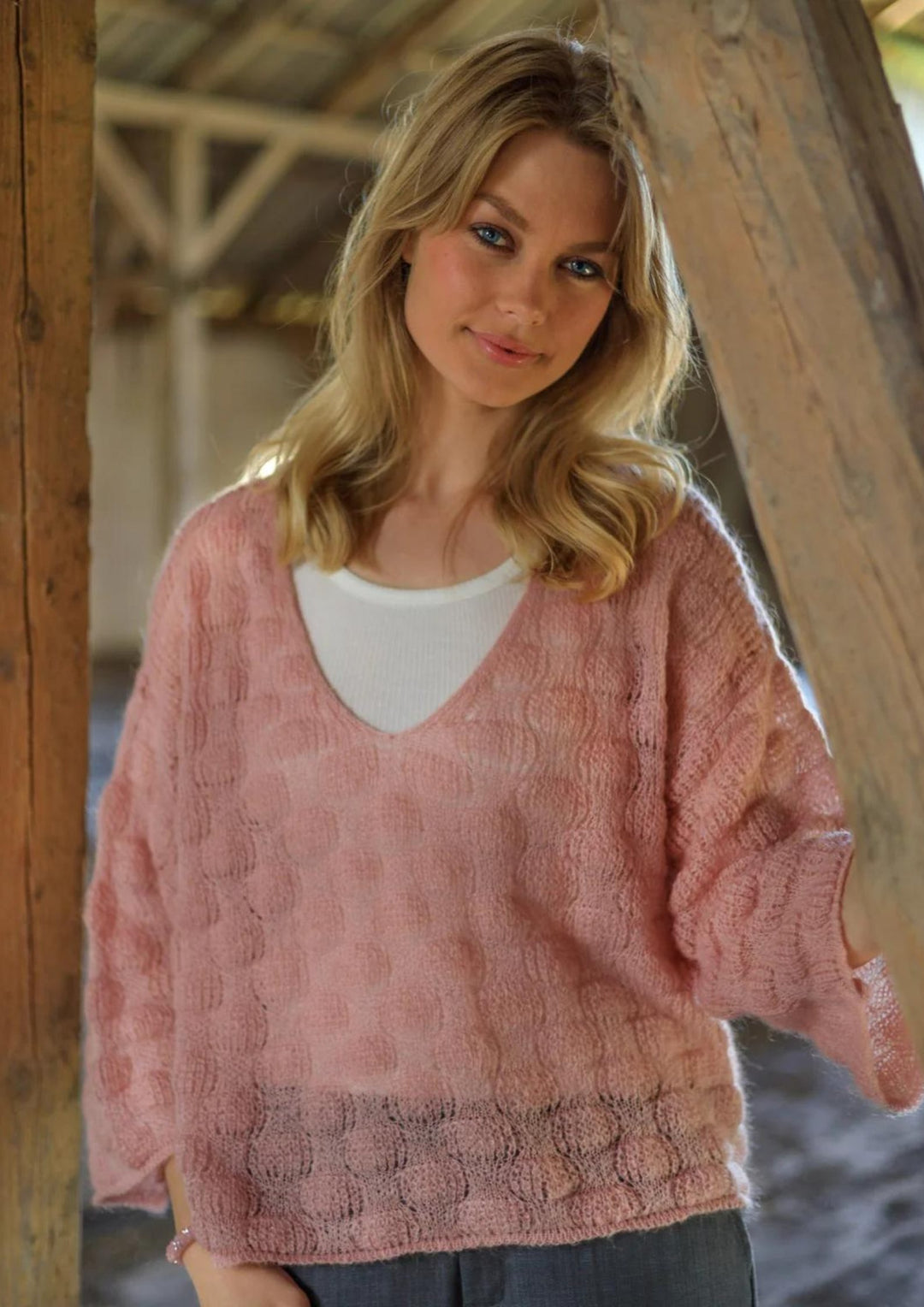Black Colour - BCHariis V-Neck Sweater - Rose