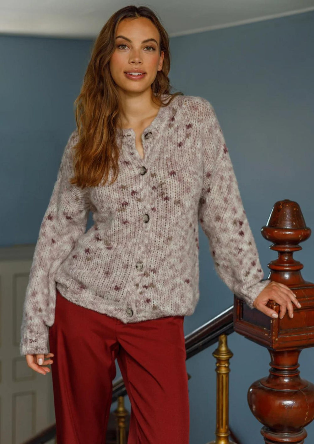 Black Colour - BCMist Strik Cardigan - Rose Plum