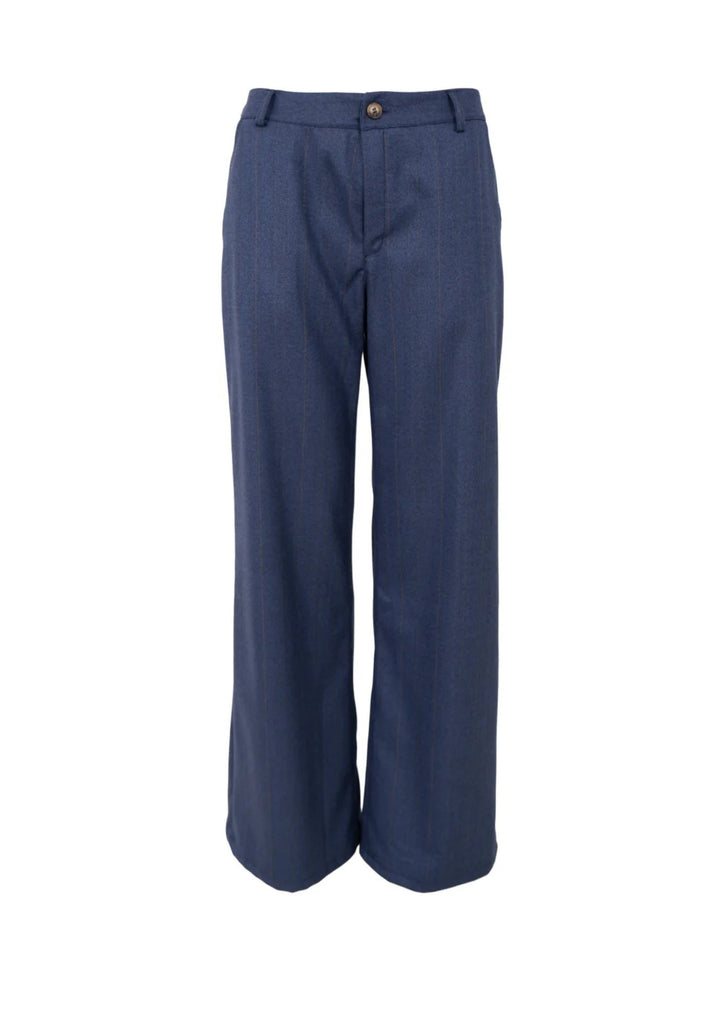Black Colour - BCPark Stribet Bukser - Indigo Blue