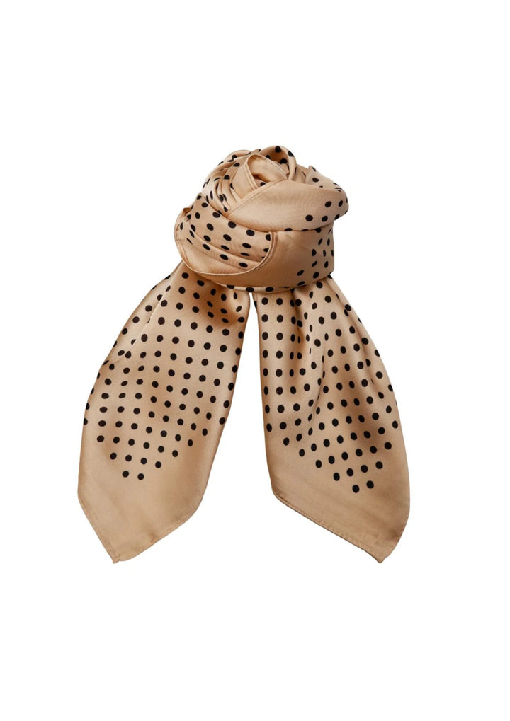 Black Colour - Bianca Mini Scarves - Frappe Dot - Onesize