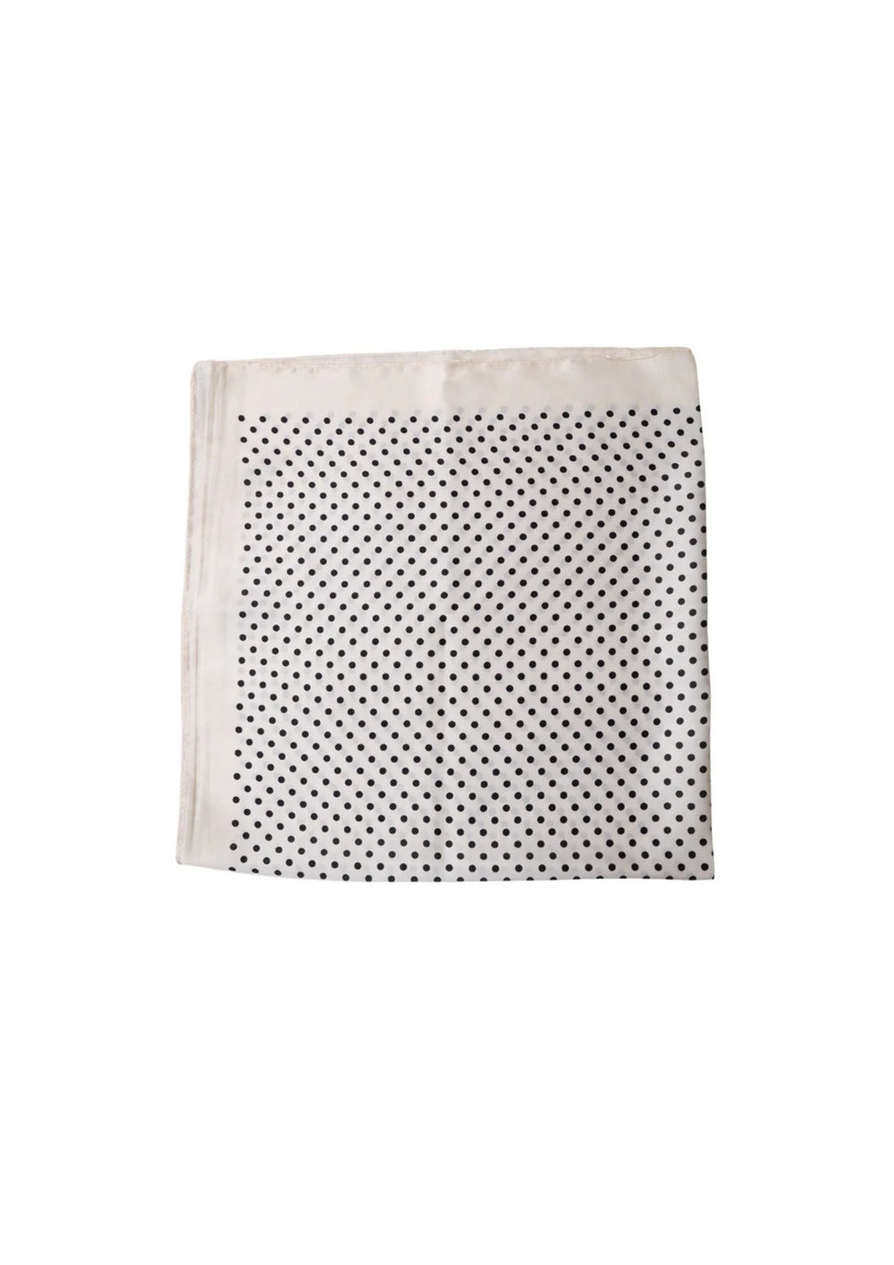 Black Colour - Bianca Mini Scarves - Off White Dot - Onesize