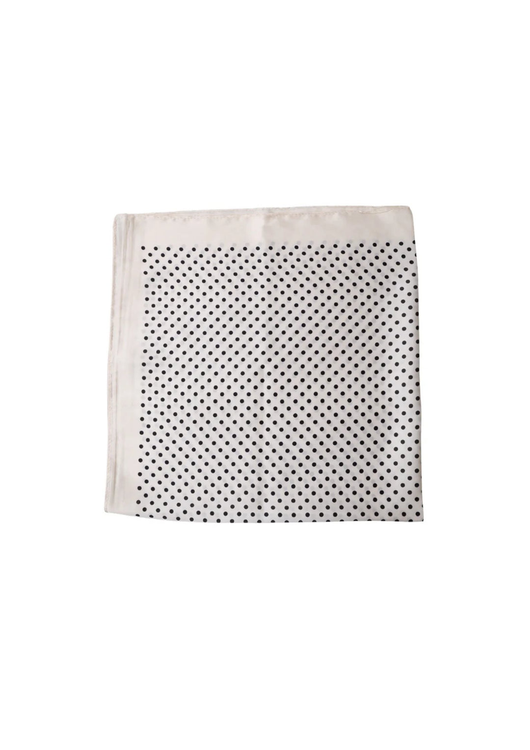 Black Colour - Bianca Mini Scarves - Off White Dot - Onesize