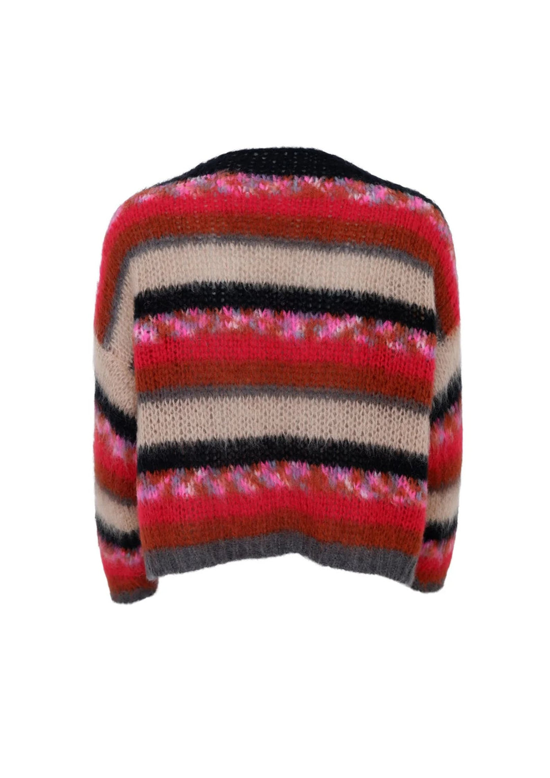 Black Colour - Casey Multi Striped - Cardigan - Onesize