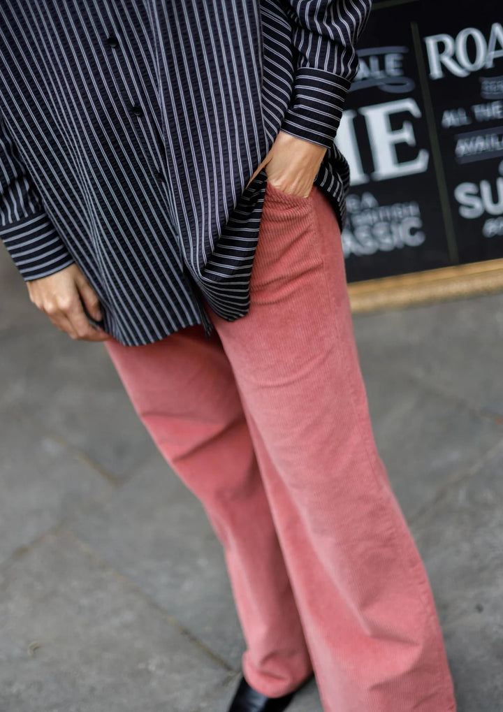 Black Colour - Cora Corduroy - Box Bukser - Dust Rose