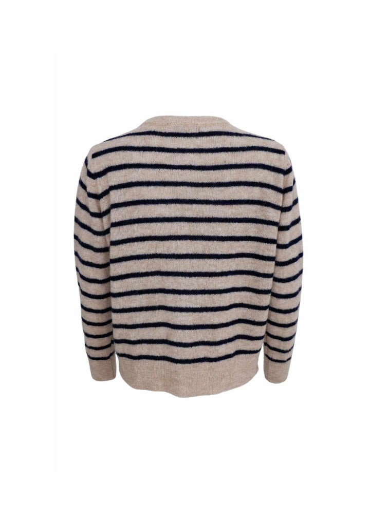 Black Colour - Dell Striped - Strik Cardigan - Navy