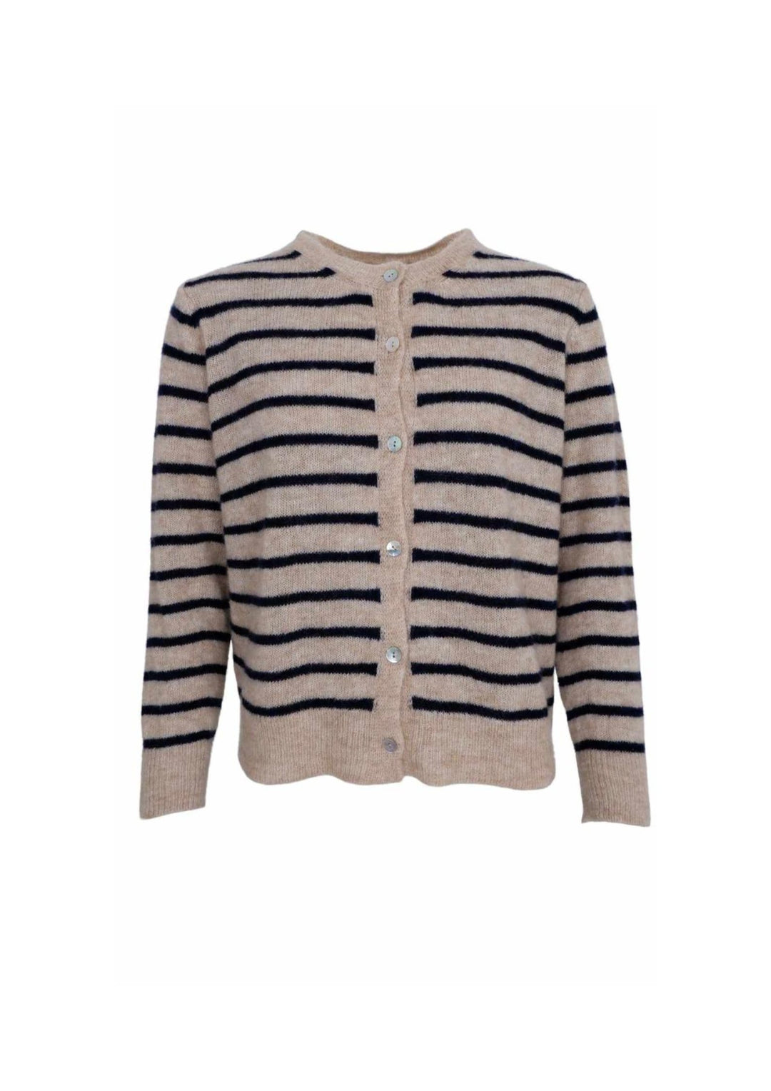 Black Colour - Dell Striped - Strik Cardigan - Navy
