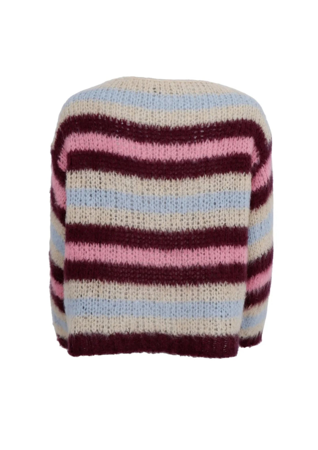 Black Colour - Effie Striped Jumper - Bluish Plum