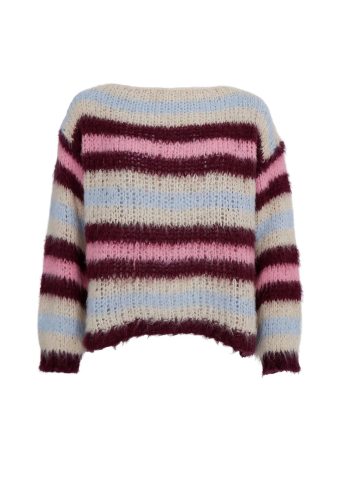 Black Colour - Effie Striped Jumper - Bluish Plum