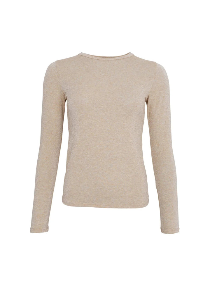 Black Colour - Faye Lurex Blouse - Nude