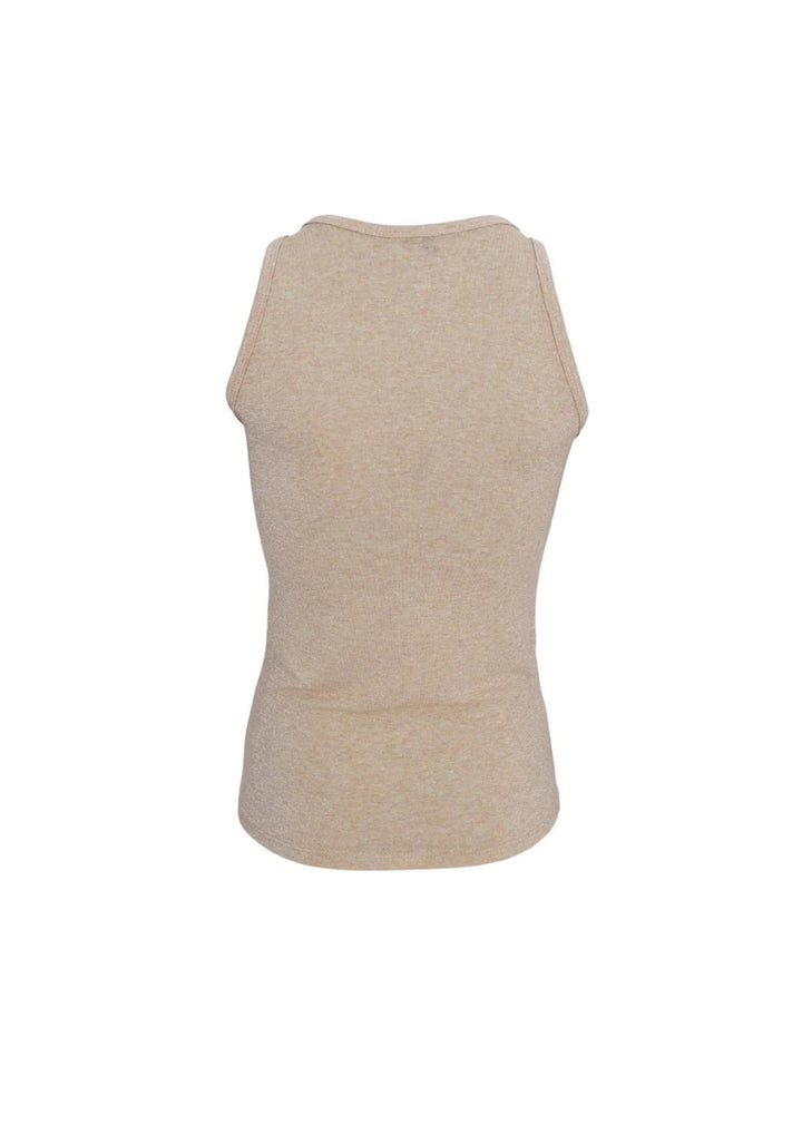 Black Colour - Faye Lurex Top - Nude
