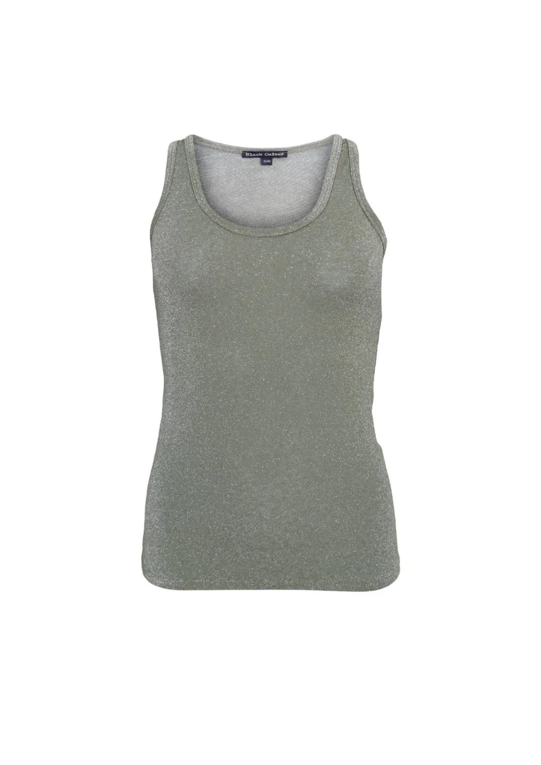 Black Colour - Faye Lurex Top - Olive