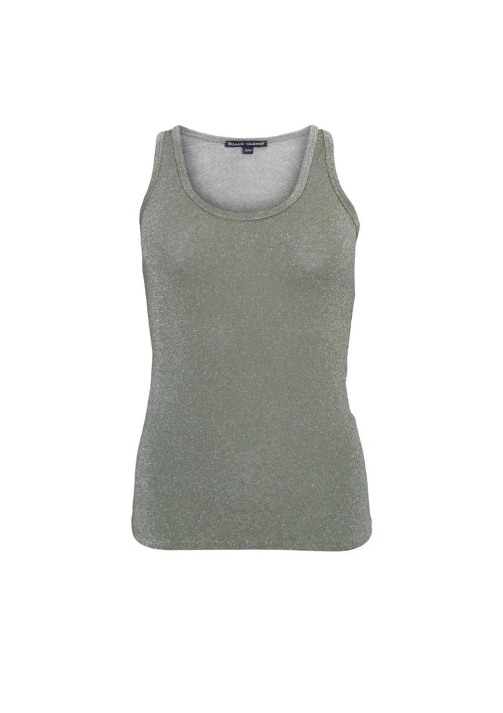 Black Colour - Faye Lurex Top - Olive