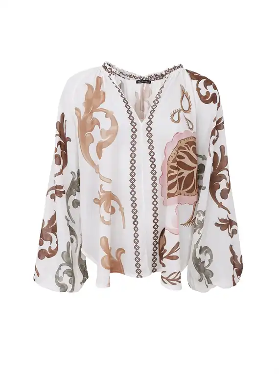 Black Colour - Holly Blouse - Off White - Onesize