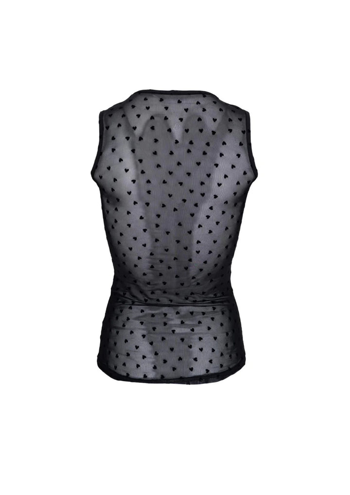 Black Colour - Isole Love - Mesh Tanktop - Black Heart