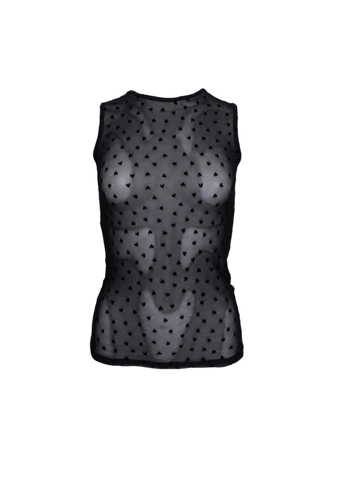 Black Colour - Isole Love - Mesh Tanktop - Black Heart