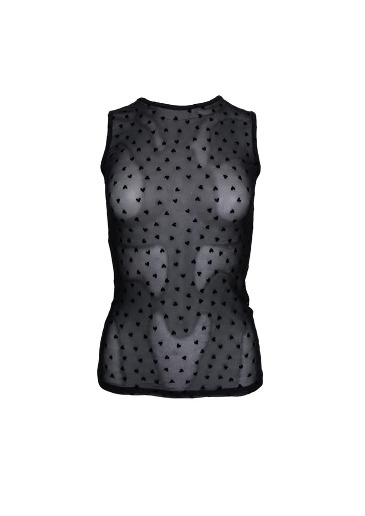 Black Colour - Isole Love - Mesh Tanktop - Black Heart