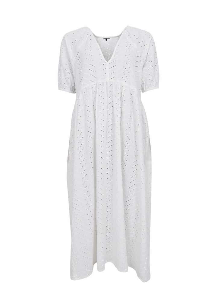Black Colour - Julia Broderi - Anglaise Kjole - White