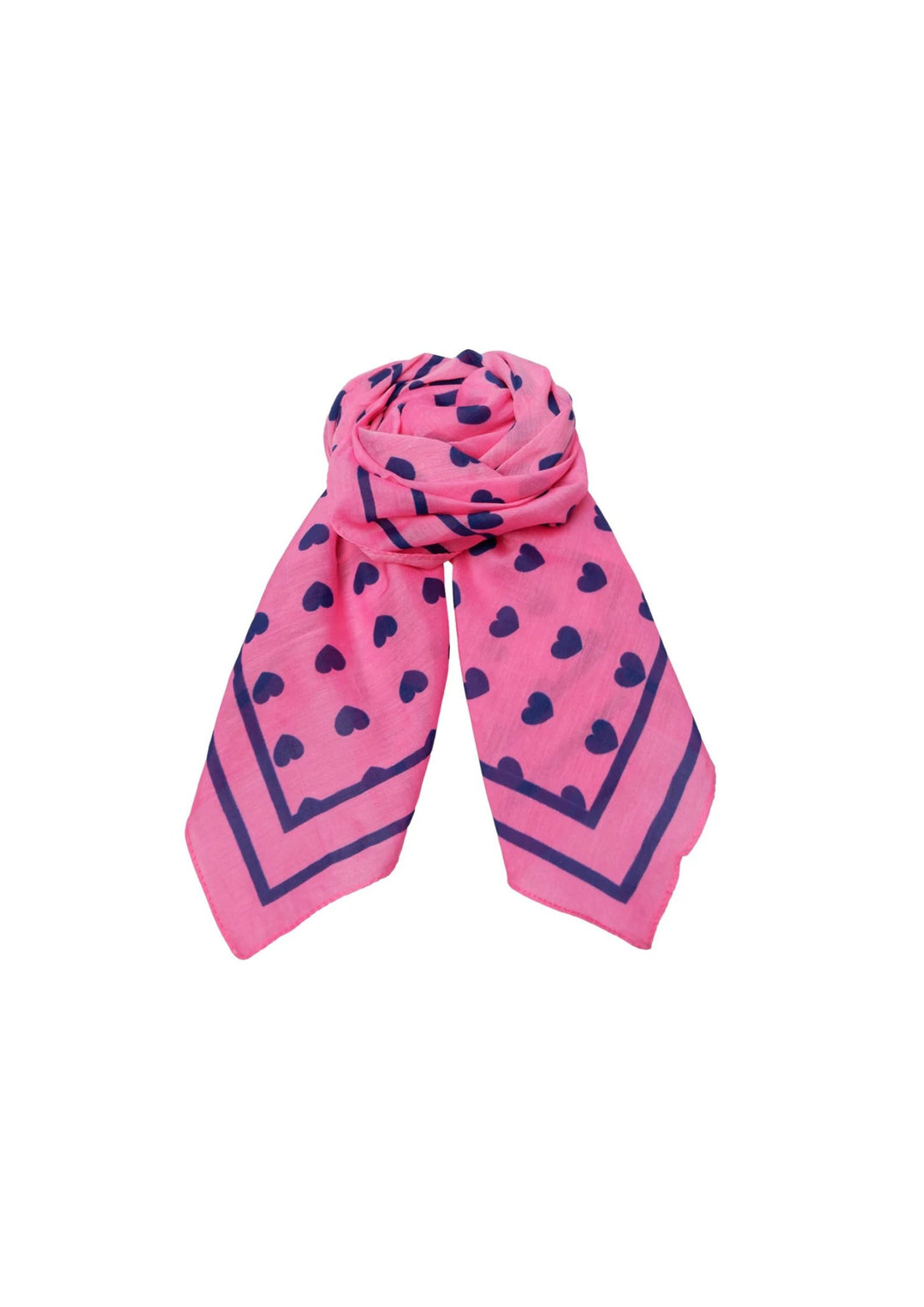 Black Colour - Laudia Love Mini Scarves - Pink Nacy -  Onesize