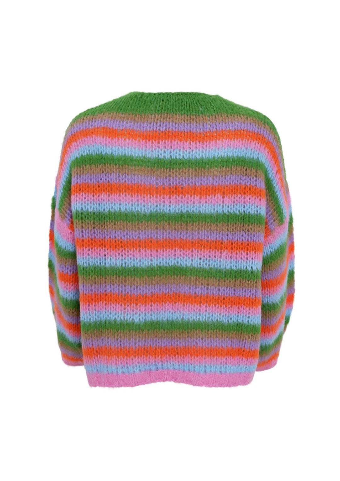 Black Colour - Maddy Striped Cardigan - Onesize