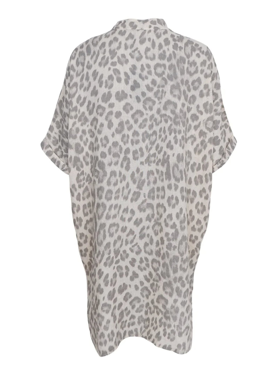 Black Colour - Melina Linen Tunic - Natural Leo -  Onesize