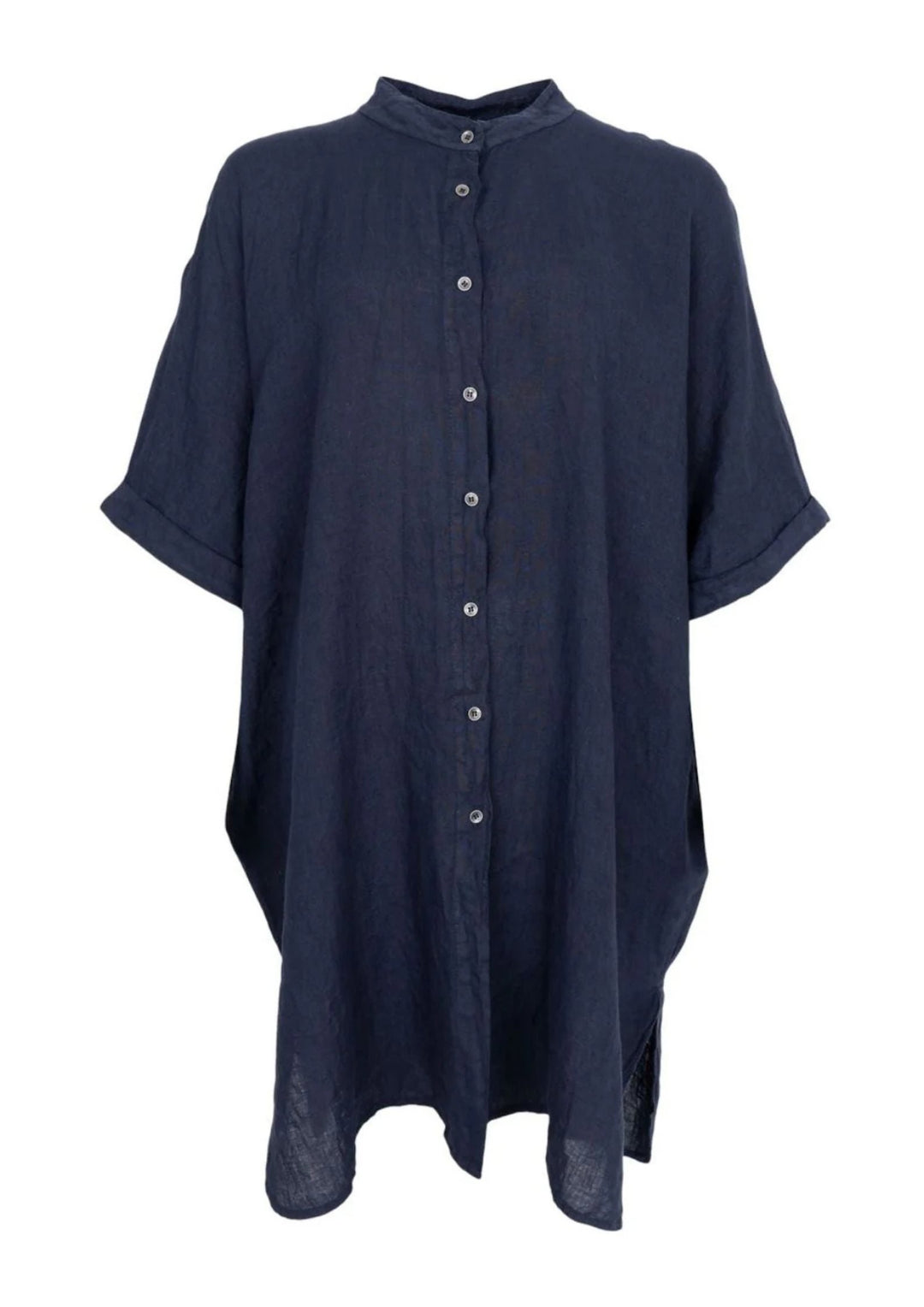 Black Colour - Melina Linen Tunic - Navy -  Onesize