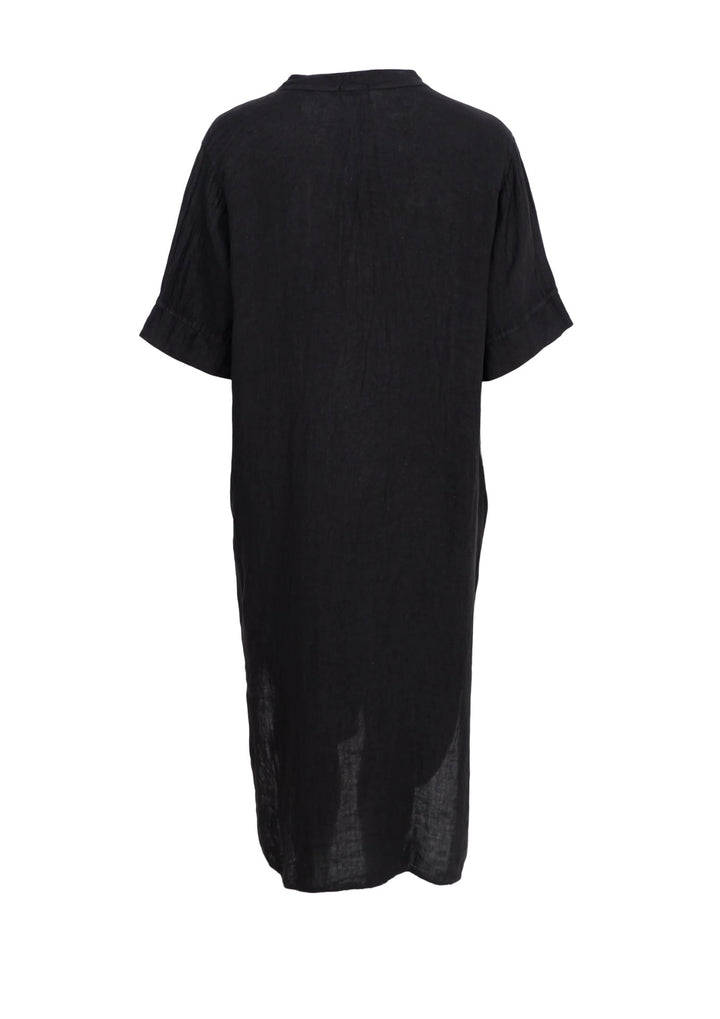Black Colour - Melina Long Linen Kjole - Black
