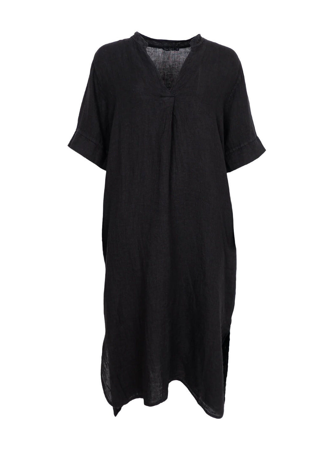 Black Colour - Melina Long Linen Kjole - Black