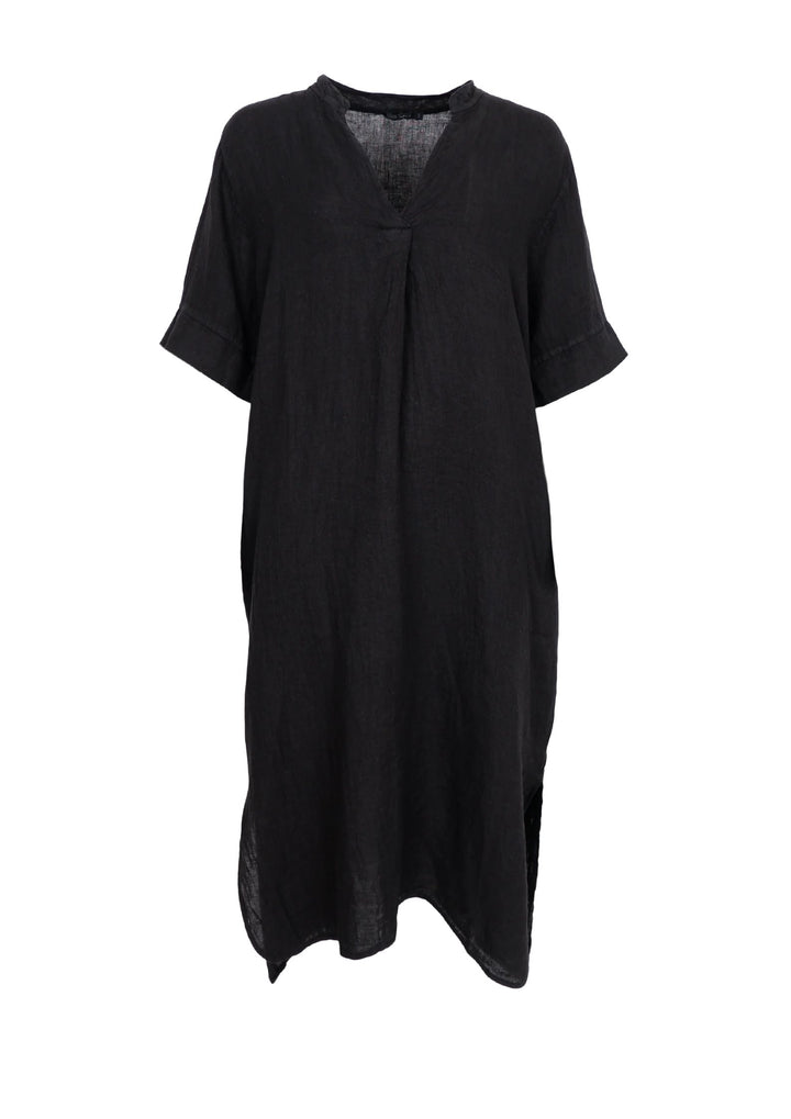 Black Colour - Melina Long Linen Kjole - Black