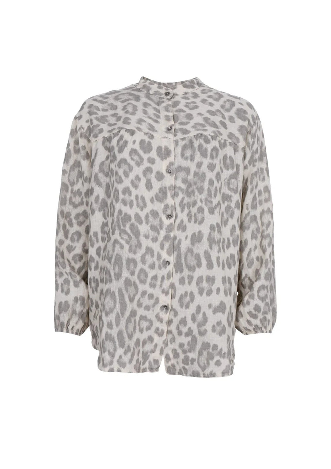 Black Colour - Melina L/S Shirt Blouse - Natural Leo