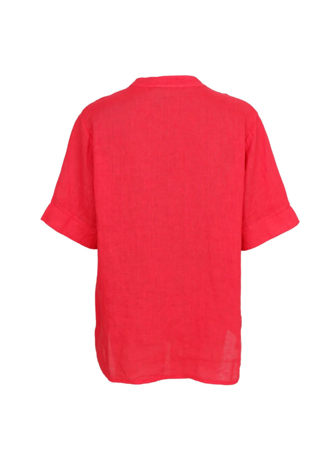Black Colour - Melina SS Linen Blouse - Red