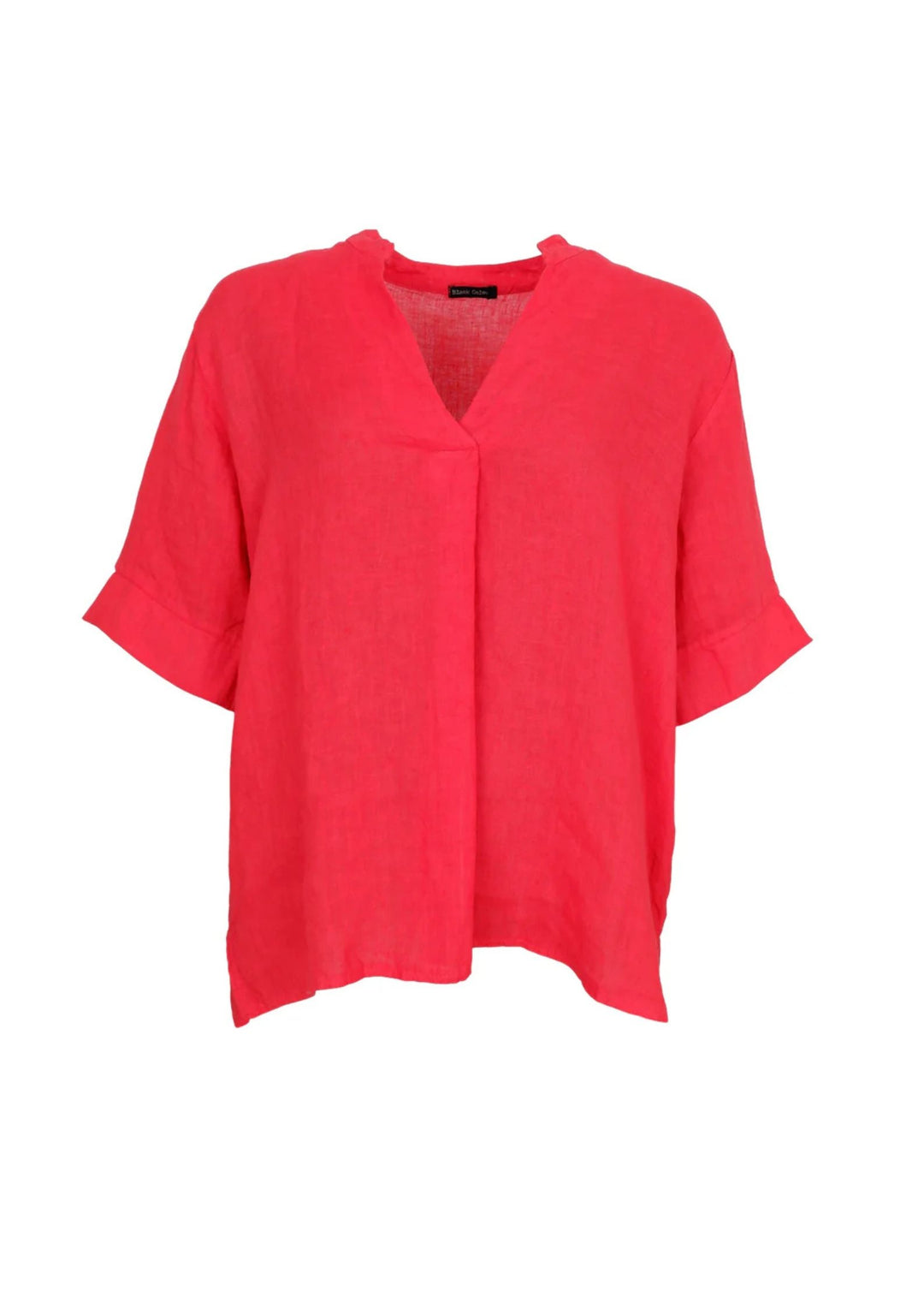 Black Colour - Melina SS Linen Blouse - Red