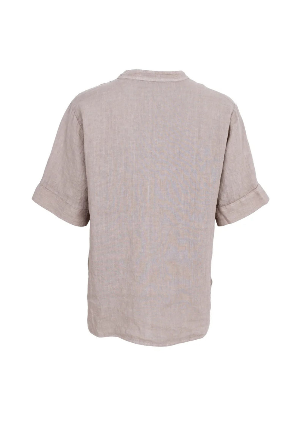 Black Colour - Melina SS Linen Blouse - Taupe