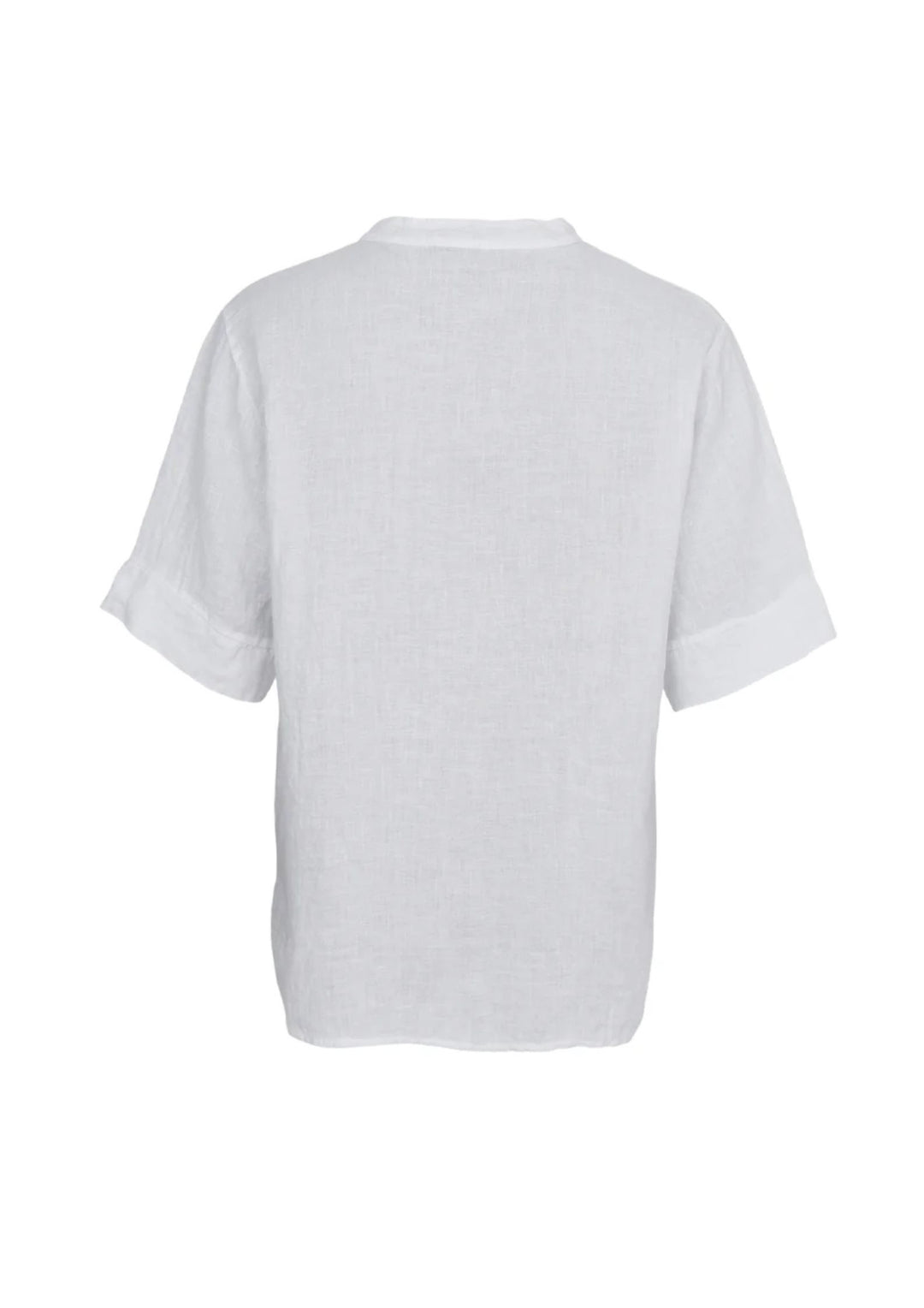 Black Colour - Melina SS Linen Blouse - White