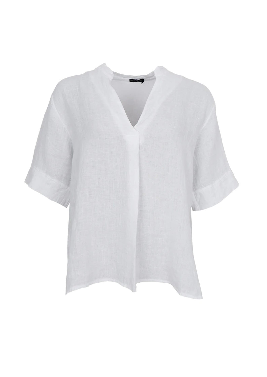 Black Colour - Melina SS Linen Blouse - White