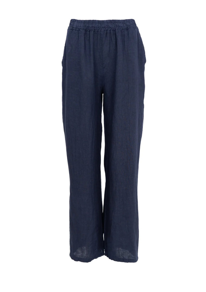 Black Colour - Melina Wide - Linen Bukser - Navy