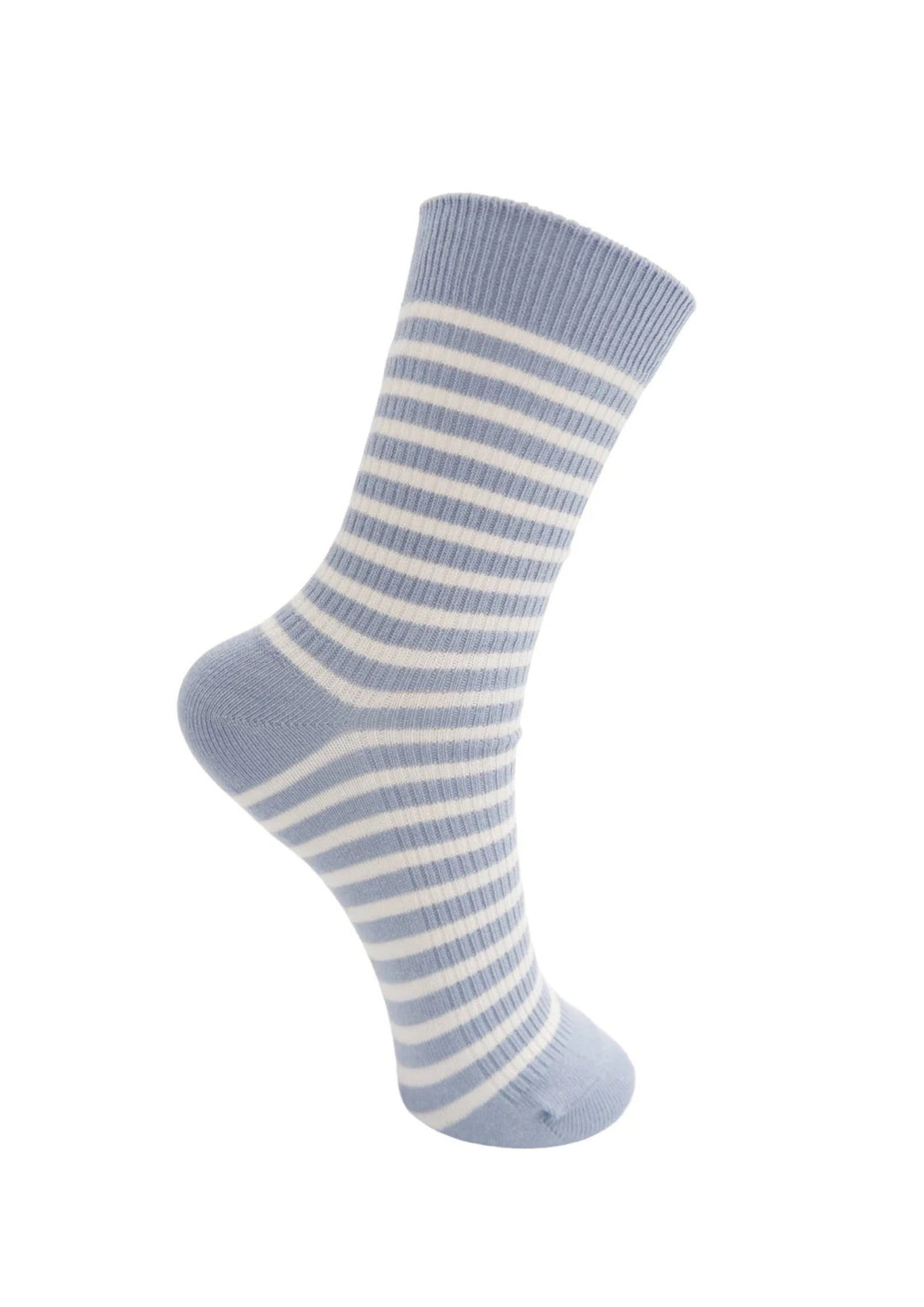 Black Colour - Myra Striped Strømper - Lt Blue - Onesize