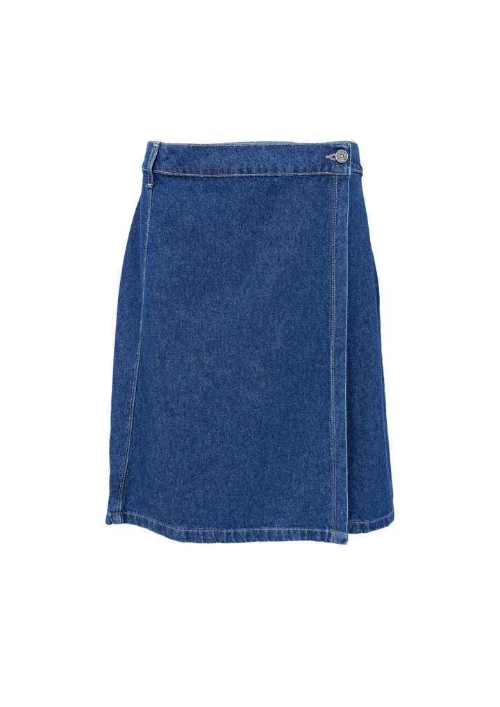 Black Colour - Ray Short Wrap Nederdel - Denim Blue
